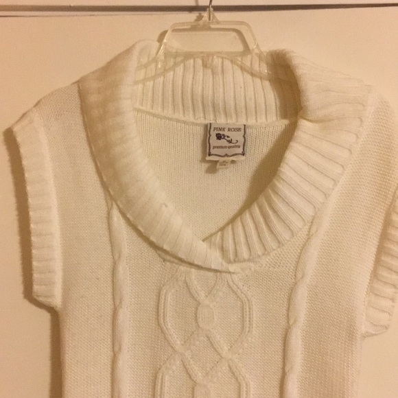 White Pink Rose sweater dress - Picture 3 of 5